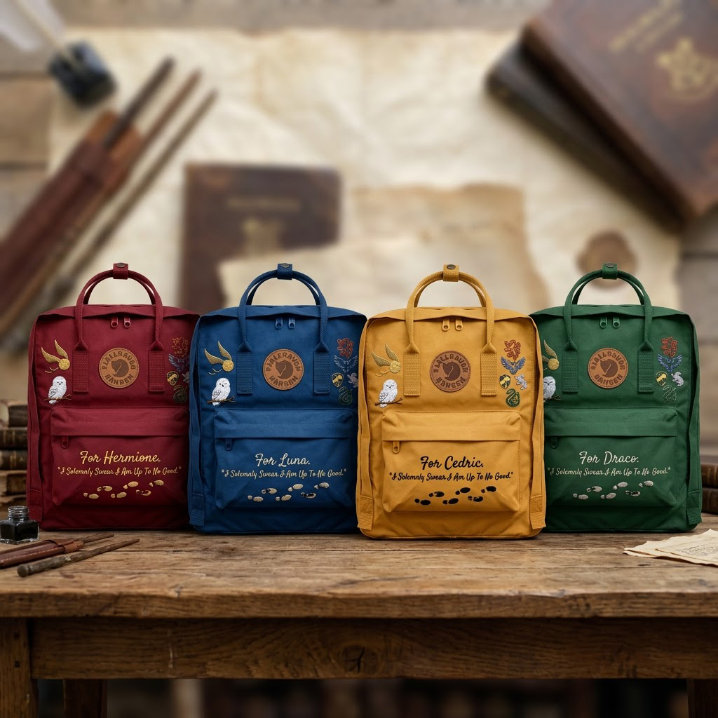 Harry Potter Fjallraven Kanken Hand-Embroidered Backpack - Image 3