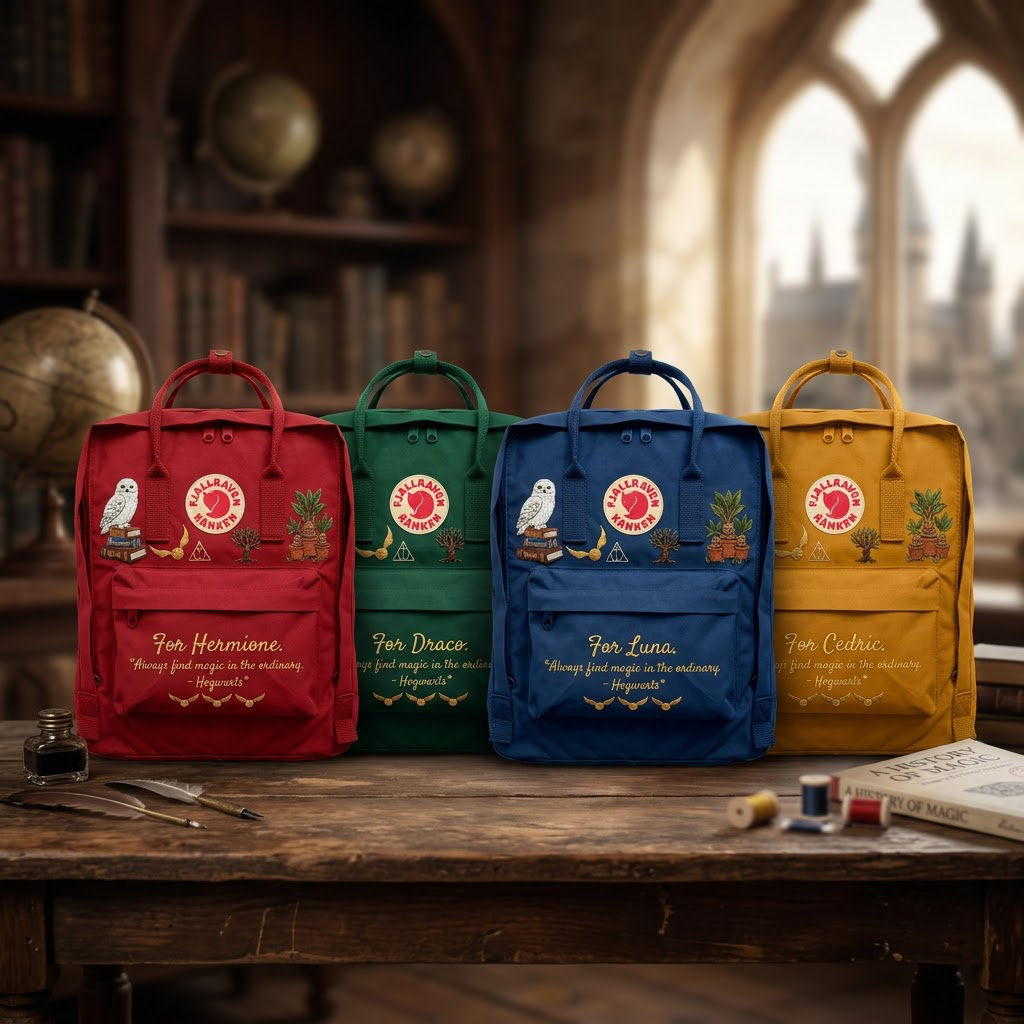 Harry Potter Fjallraven Kanken Hand-Embroidered Backpack - Image 5