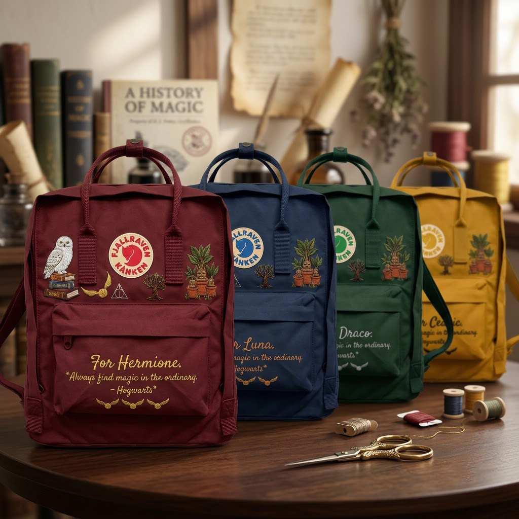 Harry Potter Fjallraven Kanken Hand-Embroidered Backpack - Image 6
