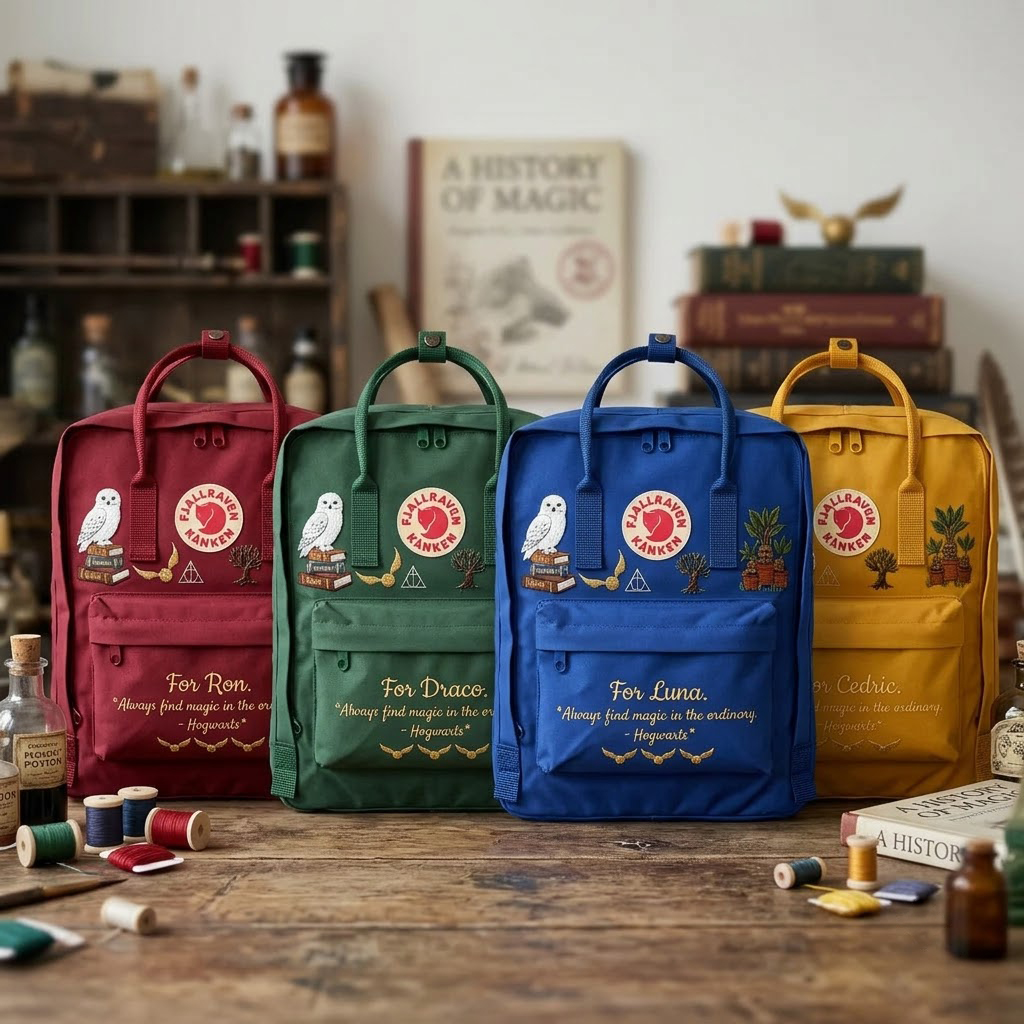Harry Potter Fjallraven Kanken Hand-Embroidered Backpack - Image 7