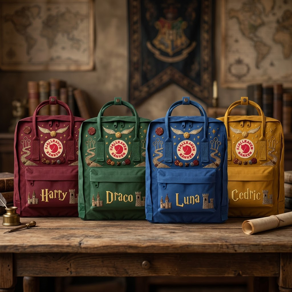 Harry Potter Fjallraven Kanken Hand-Embroidered Backpack - Image 4
