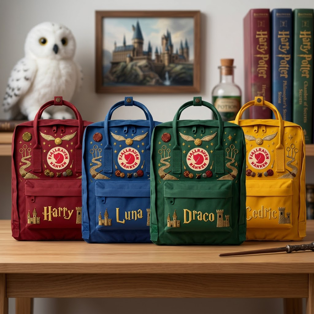 Harry Potter Fjallraven Kanken Hand-Embroidered Backpack - Image 3