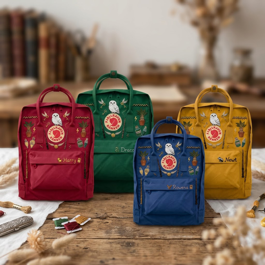 Harry Potter Fjallraven Kanken Hand-Embroidered Backpack - Image 6