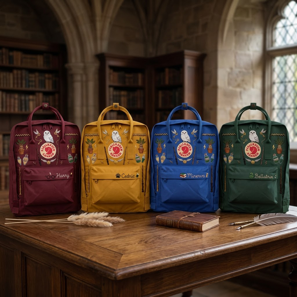Harry Potter Fjallraven Kanken Hand-Embroidered Backpack - Image 7