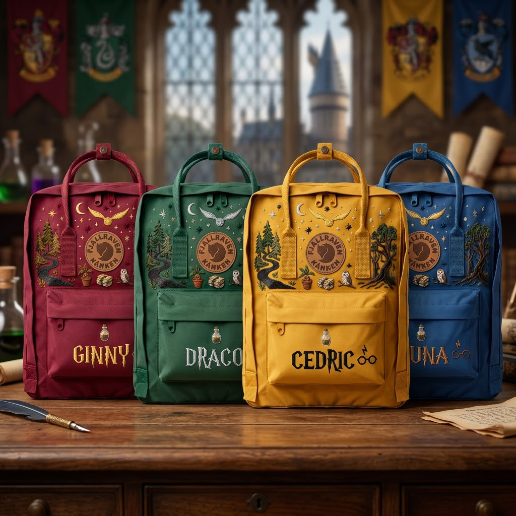 Harry Potter Fjallraven Kanken Hand-Embroidered Backpack - Image 5
