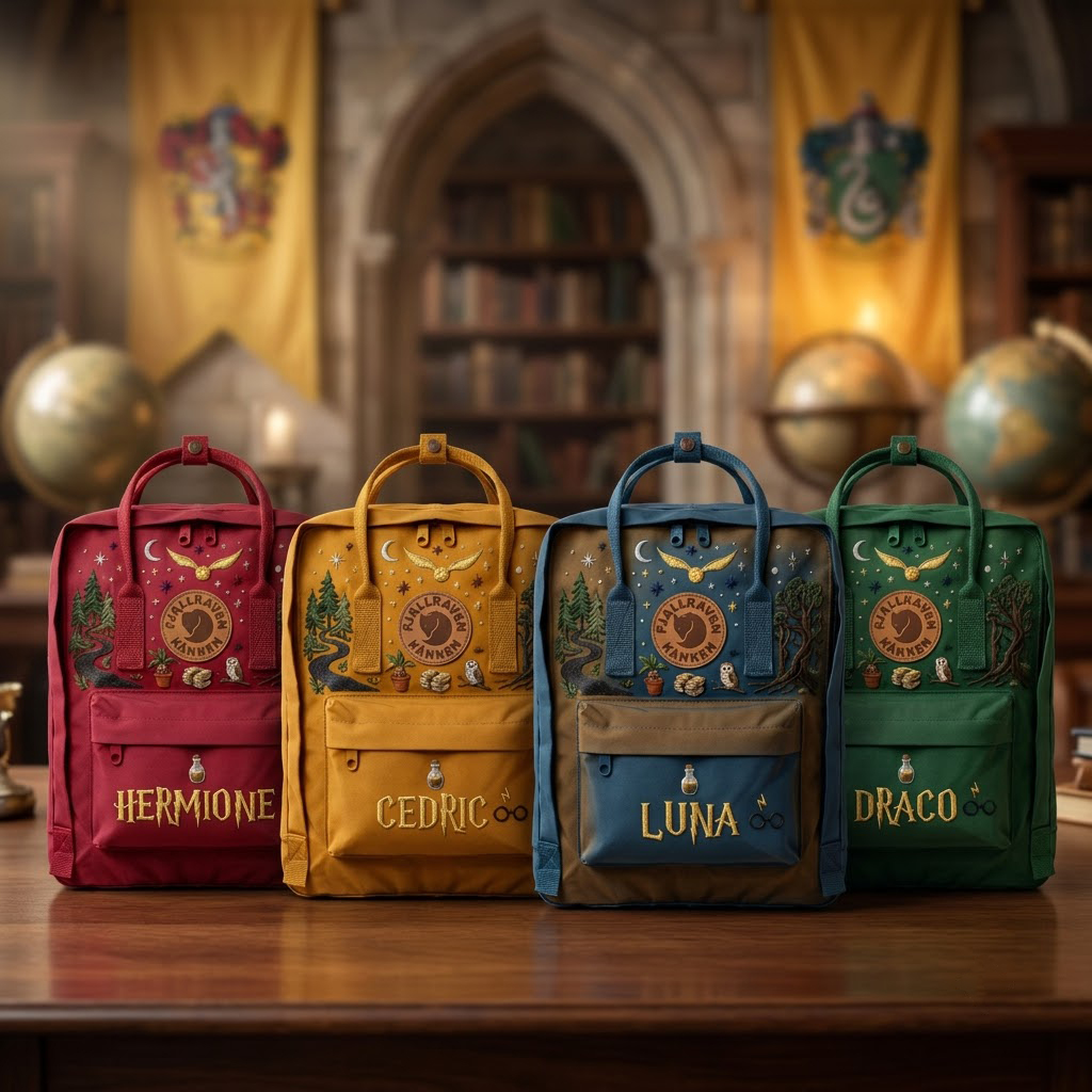 Harry Potter Fjallraven Kanken Hand-Embroidered Backpack - Image 6