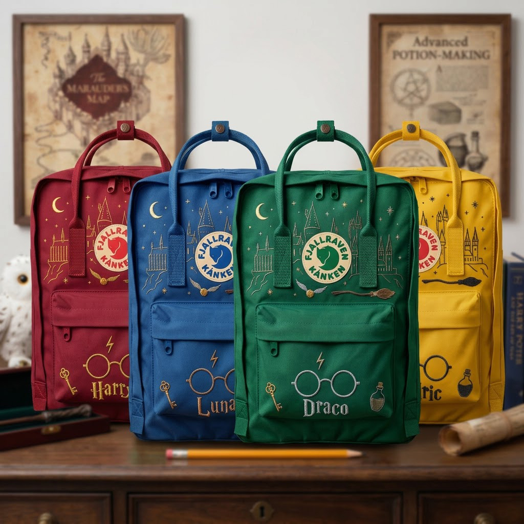 Harry Potter Fjallraven Kanken Hand-Embroidered Backpack - Image 4