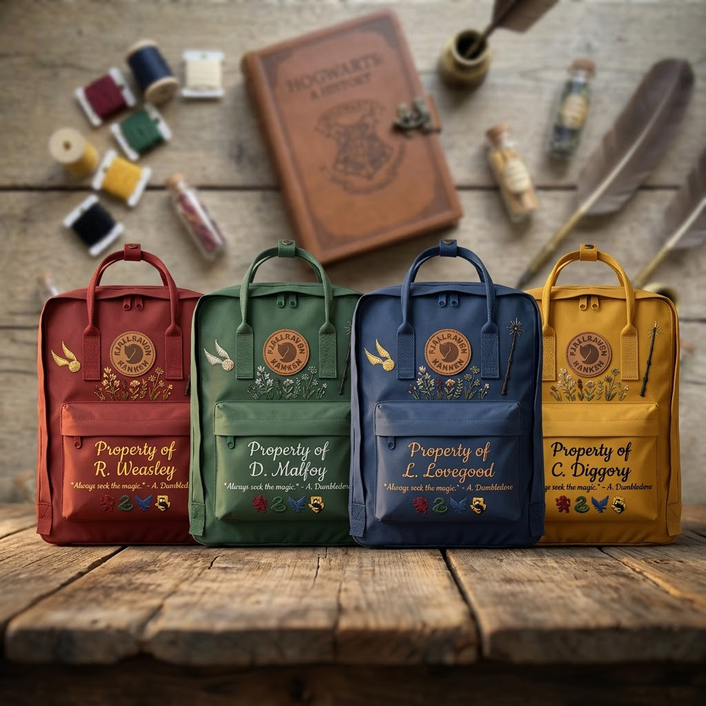 Harry Potter Fjallraven Kanken Hand-Embroidered Backpack - Image 5