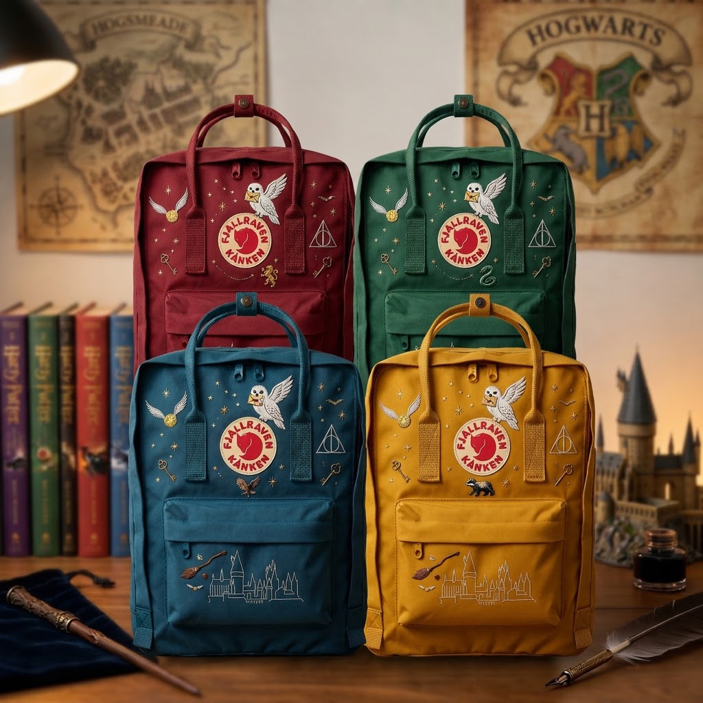Harry Potter Fjallraven Kanken Hand-Embroidered Backpack - Image 4