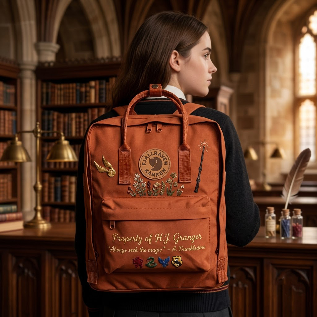 Harry Potter Fjallraven Kanken Hand-Embroidered Backpack - Image 3