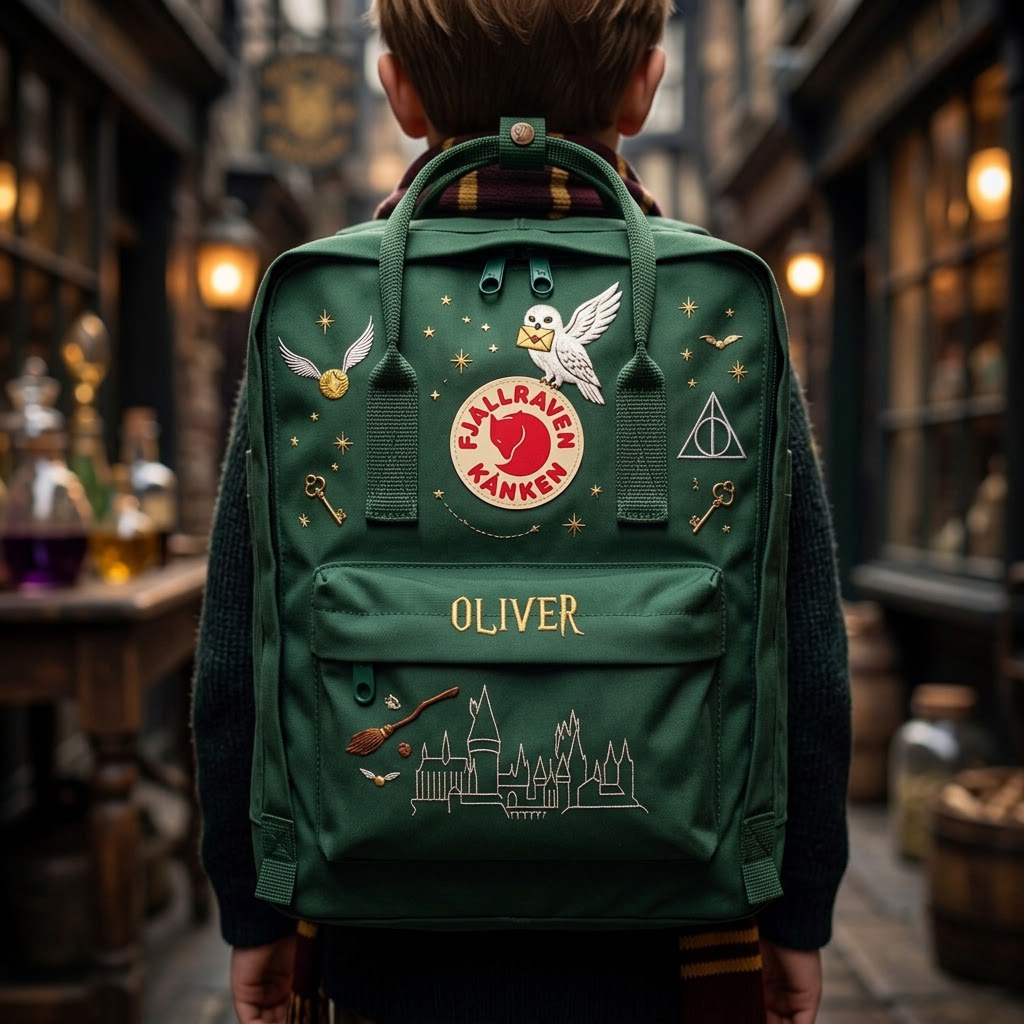 Harry Potter Fjallraven Kanken Hand-Embroidered Backpack - Image 4