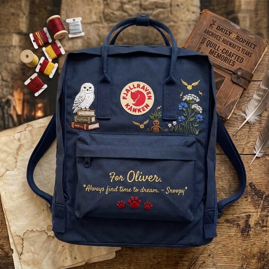 Harry Potter Fjallraven Kanken Hand-Embroidered Backpack