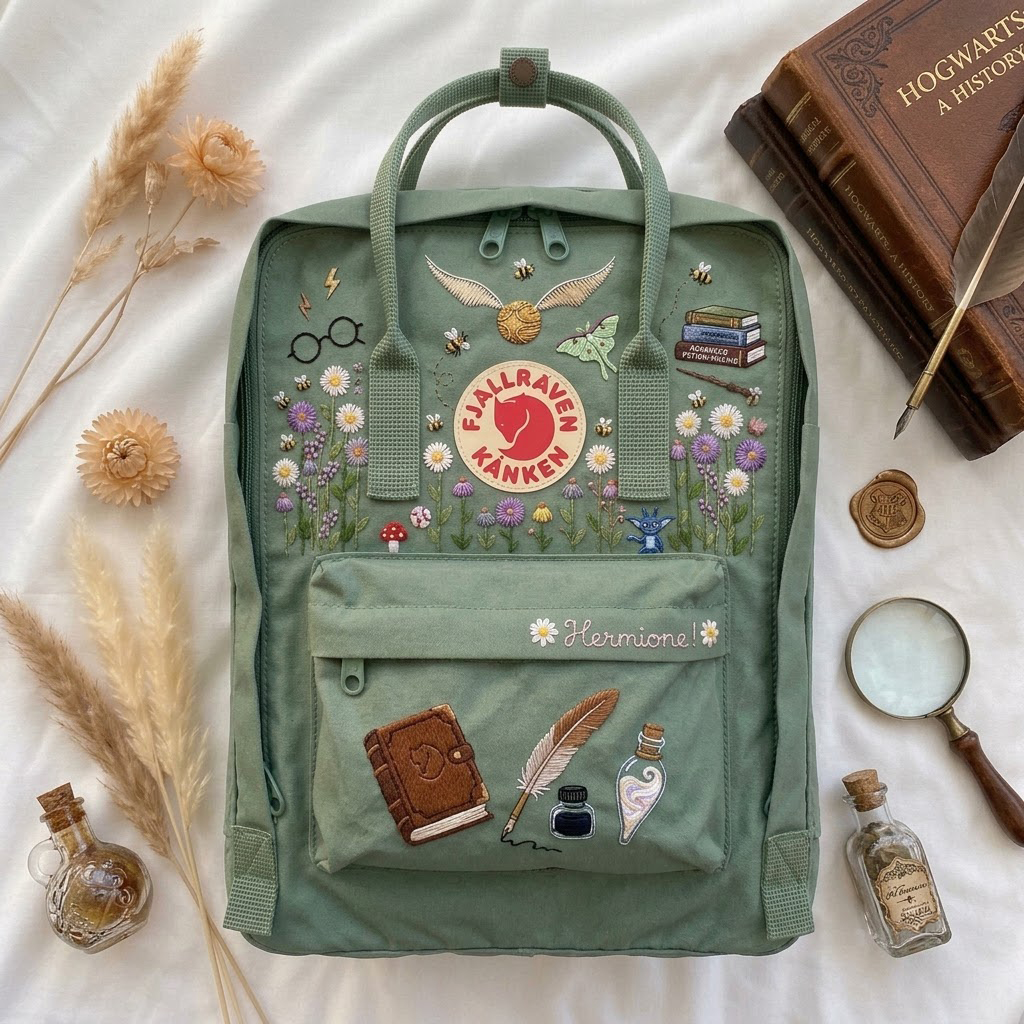 Harry Potter Fjallraven Kanken Hand-Embroidered Backpack - Image 5